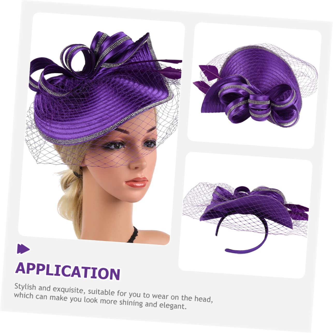Holibanna Cappello da Cocktail Party Fascia per Ragazze Cappello da tè Cappello per Il Matrimonio fascinatori di per Le Donne Cappelli Fascinator per Le Donne Filato di Navy