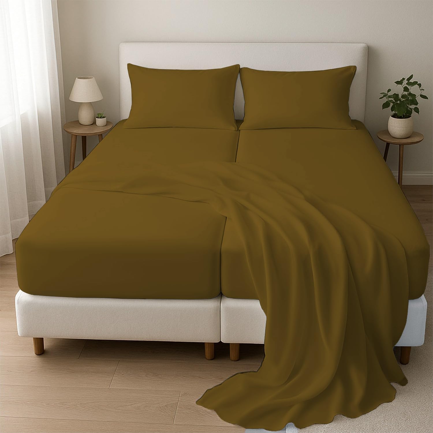 1000 Thread Count Split Sheet Set 5 Piece Split California King Sheets for Adjustable Beds 100% Egyptian Cotton 18" Deep Pocket Adjustable Bed Sheets Split California King Size - Navy Blue Solid