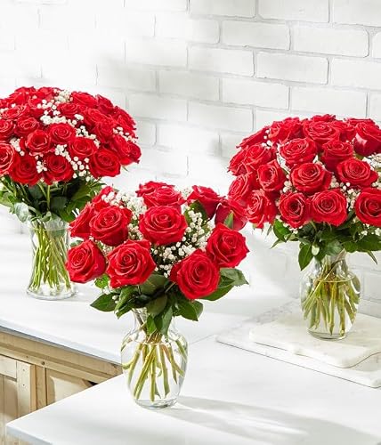 From You Flowers - Two Dozen Red Roses with Birthday Pick with Glass Vase