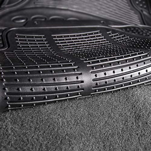 Image of FH Group Car Floor Mats - Heavy-Duty Rubber Floor Mats for Cars, Universal Fit Rear Set, Trimmable Automotive Floor Mats, ClimaProof Floor Mats For Most Sedan, SUV, Truck Floor Mats Gray