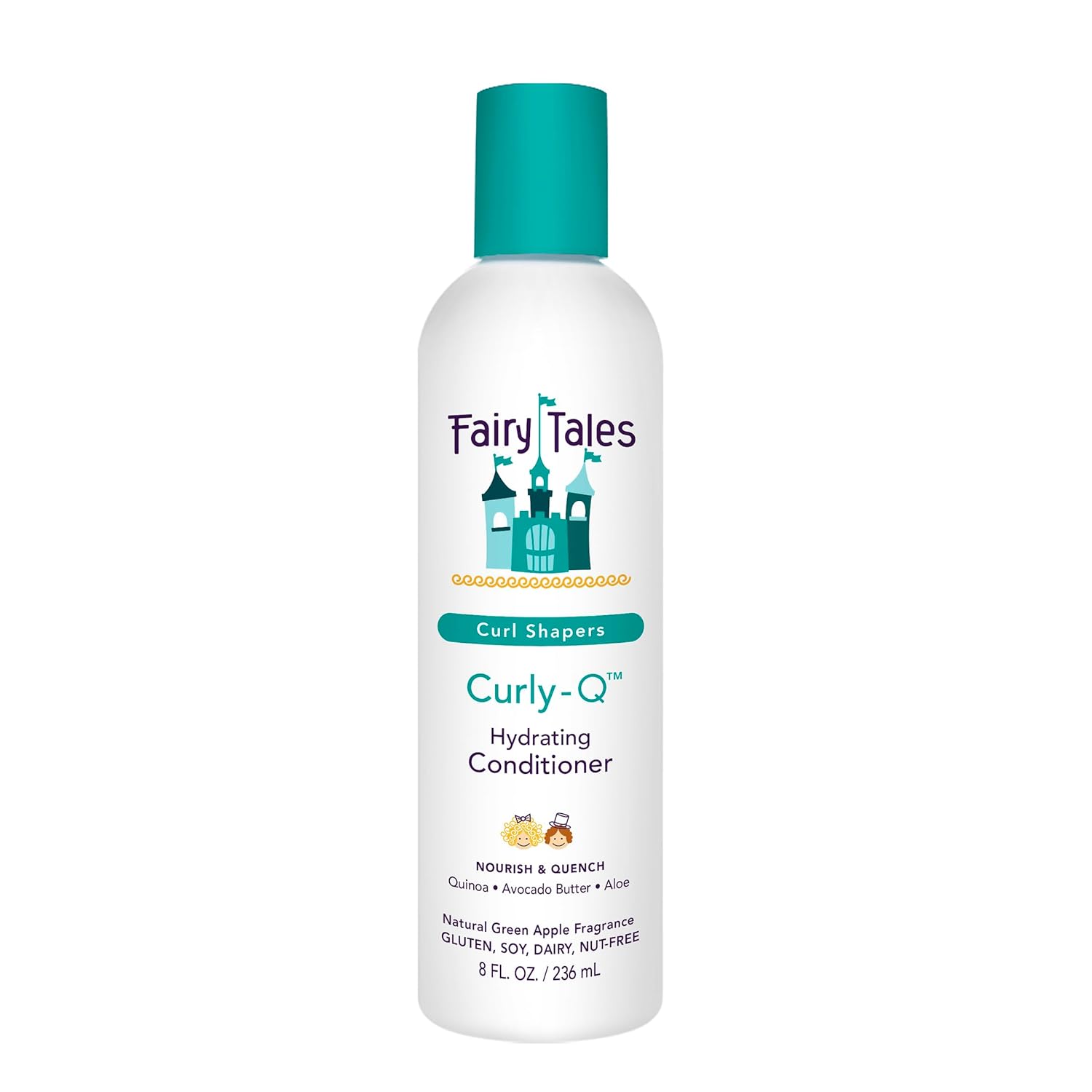 Fairy Tales Curly Q Hydrating Kids Conditioner – Paraben, Sulfate, Gluten, and Nut Free – For all Types of Curls Including Multi Cultural Hair – 8oz.