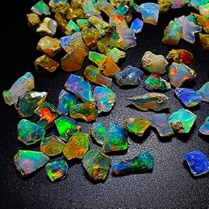 The Sterling 30.00 Carat Natural AAA Ethiopian Opal Gemstones Rough, Raw for Jewelry Making, Loose Supplies, Loose Wholesale Bulk Lot, Chakra Healing Crystals, Wire Wrapping, Fire Play Opal LOT-28