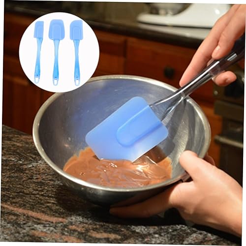 Miniatura 9 de ABOOFAN 3 espátulas de silicona resistentes al calor para mezclar volteos, raspar y hornear, utensilios antiadherentes estilo cuchara, color azul