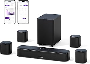 ULTIMEA 7.1ch Soundbar für TV Geräte, Heimkino Surround Sound System, 4 Surround Lautsprechern, 4″ Subwoofer, App Steuerun…