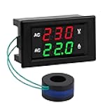 DROK Volt Amp Meter, AC 500V 100A Digital Voltmeter Ammeter Panel, 0.39 Inches LED 2in1 Multimeter, 2-Wire Voltage Amperage Tester Gauge with Current Transformer