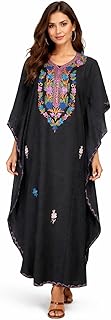 Kaftan with aari work for women, kashmiri traditional Aari embroidered crush cotton kaftan with front and bavk work for women