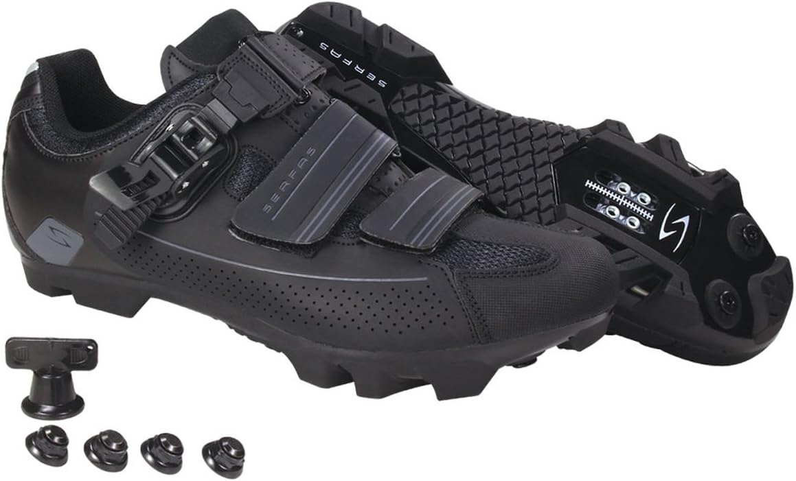 Serfas Men's Switchback Buckle Mountain Bike Shoe - SMM-501B (Black - 48)