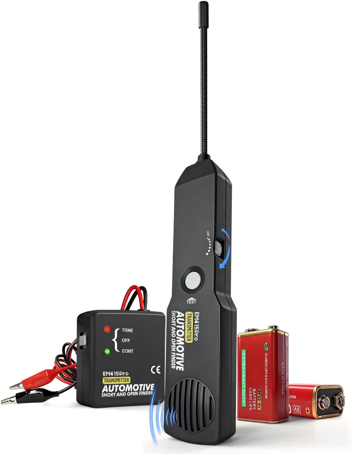 EM415Pro Wire Tracer Electrical Automotive Open & Short Finder With Battery, 6-42V DC Circuit Tester Automotive Circuit Breaker Finder Fault Probe Wire Tracker Electrical for Car, Boat,Trailer
