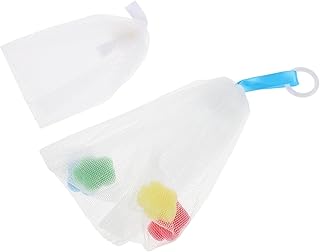 FOMIYES 2 Peças De Limpador De Espuma Rede De Proteção De Sabão Em Barra Bolsas De Sabão Bolsa De Malha De Sabão Facial Bolha De Sabão Limpador De Cuidados Com A Sabonete De Banho