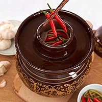 Vista 3 de Tarro de encurtido de cerámica con tapa hermética, recipiente de fermentación tradicional chino para kimchi, chucrut, encurtidos y verduras