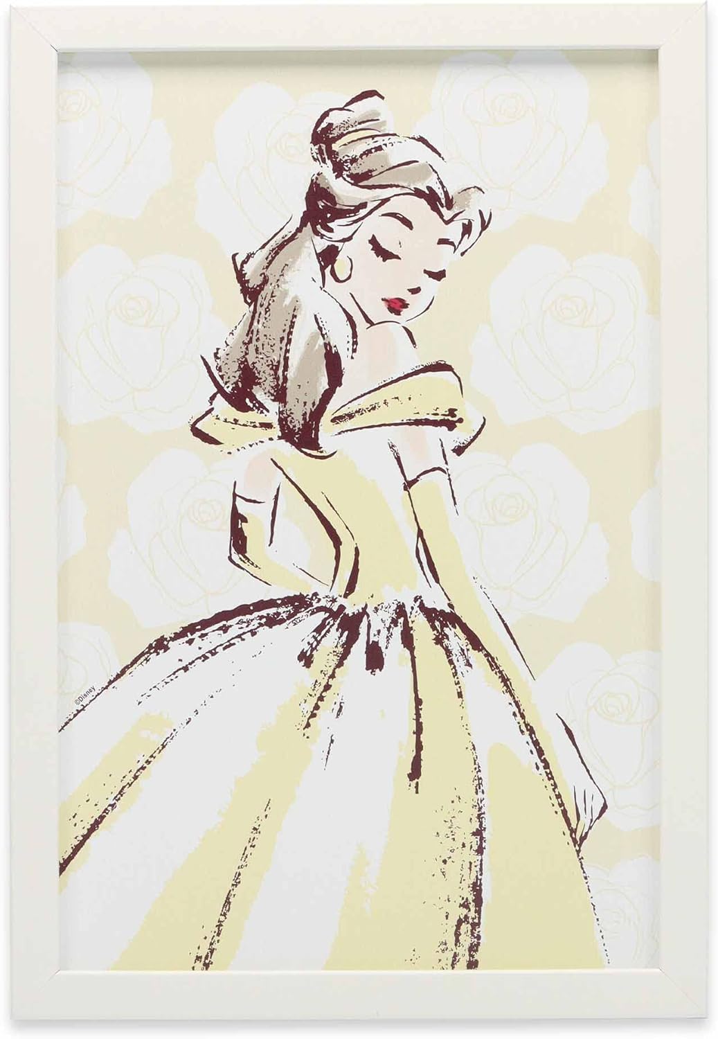 Disney Beauty and the Beast Belle Framed Wood Wall Decor - Beautiful Belle Wall Art for Bedroom or Movie Room
