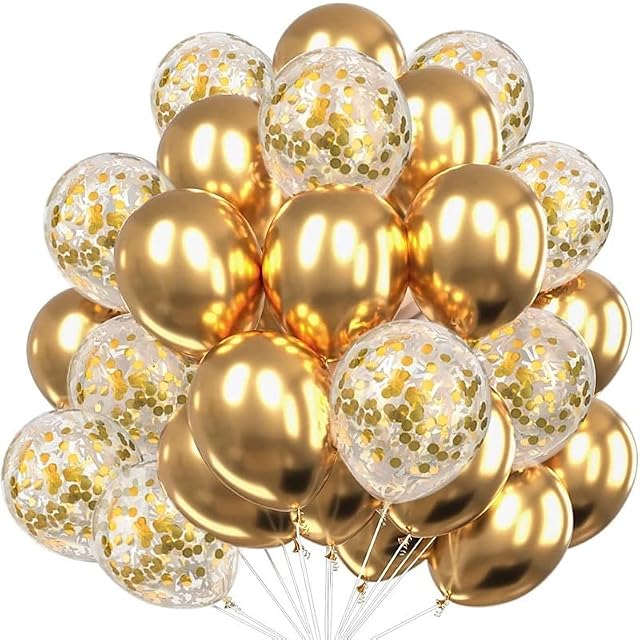Gold Balloons 30pcs 12 Inch Gold Balloon Kit Metallic Gold Confetti Helium Latex Balloons as Birthday Party Decorations Wedding Baby Shower Graduation Decorations