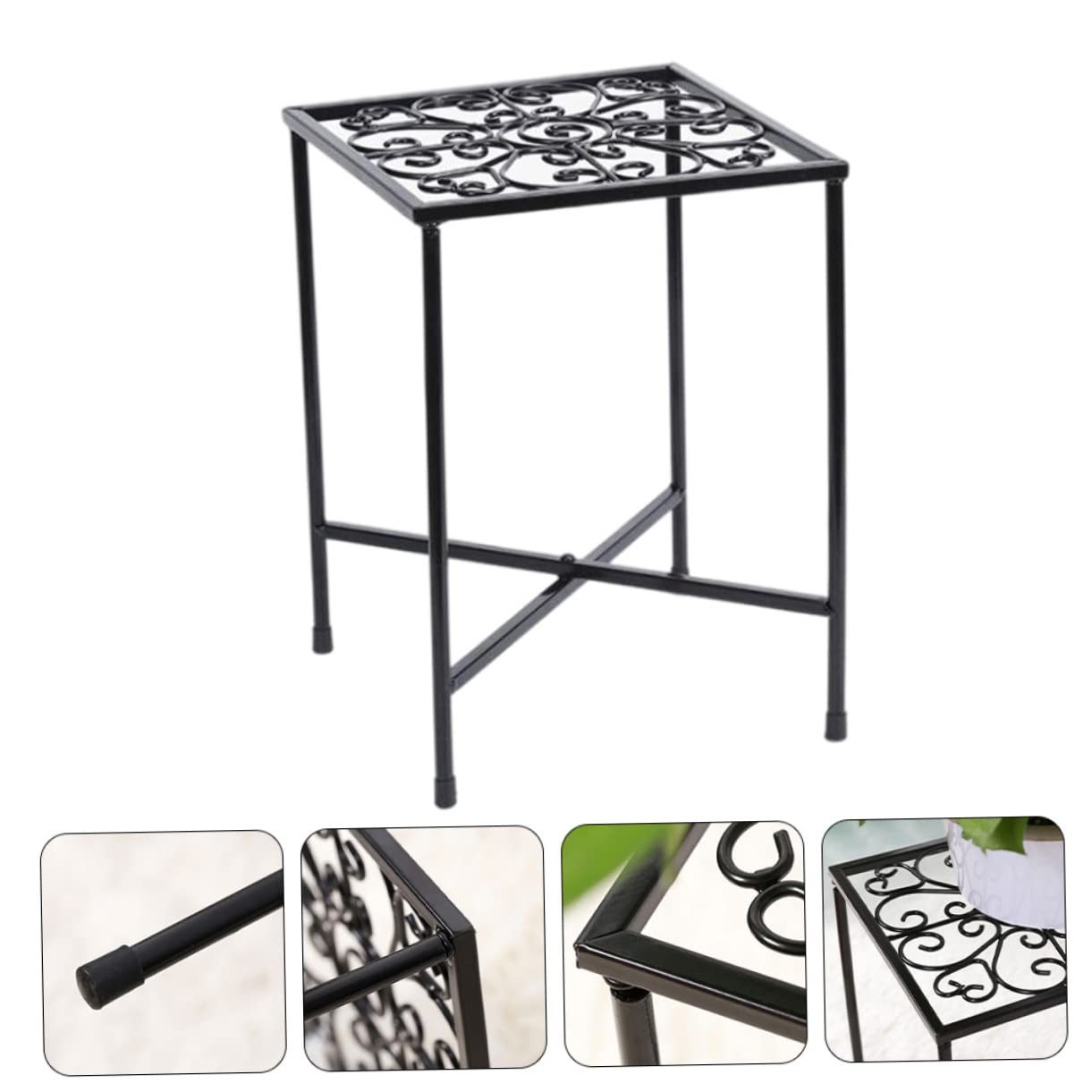 UKCOCO Soporte de de Suelo Negro , Estante Hierro Macetas