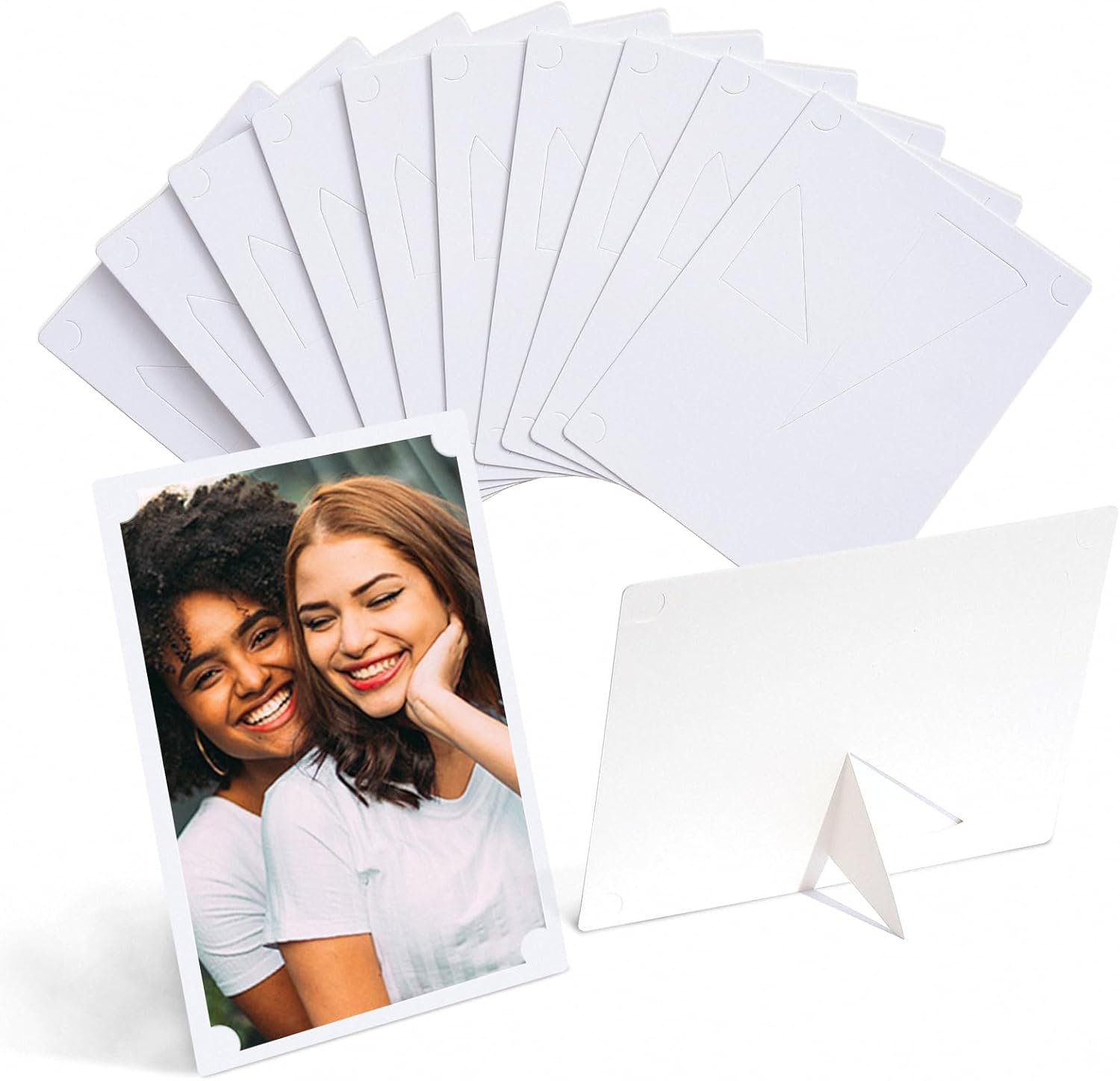 HOTUO 10 Pack Paper Picture Frames 4x6, White Cardboard