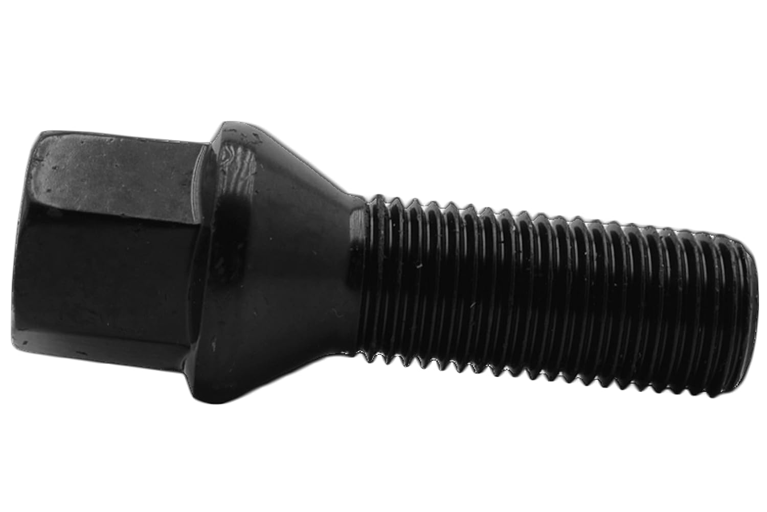 Complete Set of M12x1.25 Black Powder Coated Tapered Conical Seat Lug Bolts 28 MM Factory Shank Length Compatible with Jeep Fiat Dodge Chrysler Alfa Romeo Factory & Aftermarket Wheels