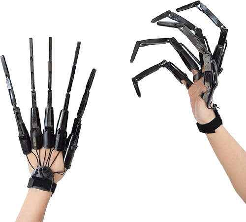 Miniatura 9 de Guantes de Halloween, dedos de calavera articulados, extensiones de dedos articulados, un par de garras de diablo de Halloween, Color de hueso