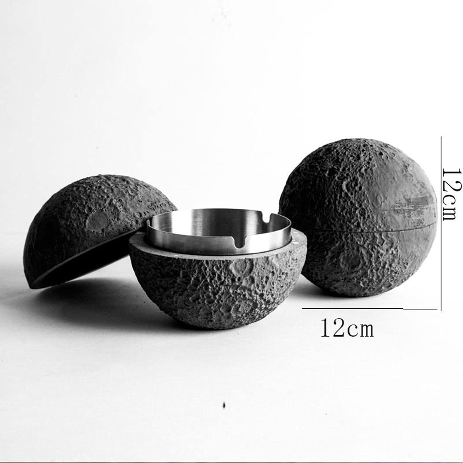 Home Ashtray Stainless Steel Ashtray Silver Round Ash Tray Bar Cafe Spherical Decoration Gift Piece Modern Home Decoration Household ashtrays