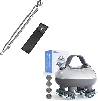 Melonsun Electric Scalp Massager & Acupuncture Pen for TMJ Relief Bundle