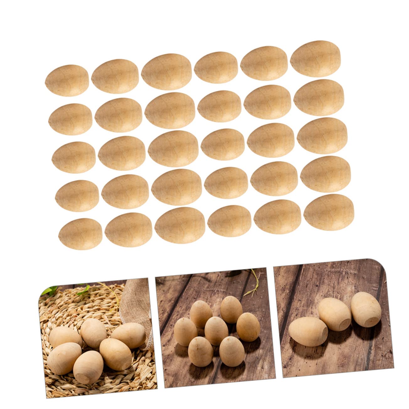 Angoily 30stücke Holzeier Zum Bemalen Unbemalte Holzornamente Für Ostereierdeko Diy Bastelmaterialien Osterbastelset Für Junge Mädchen Und Erwachsene