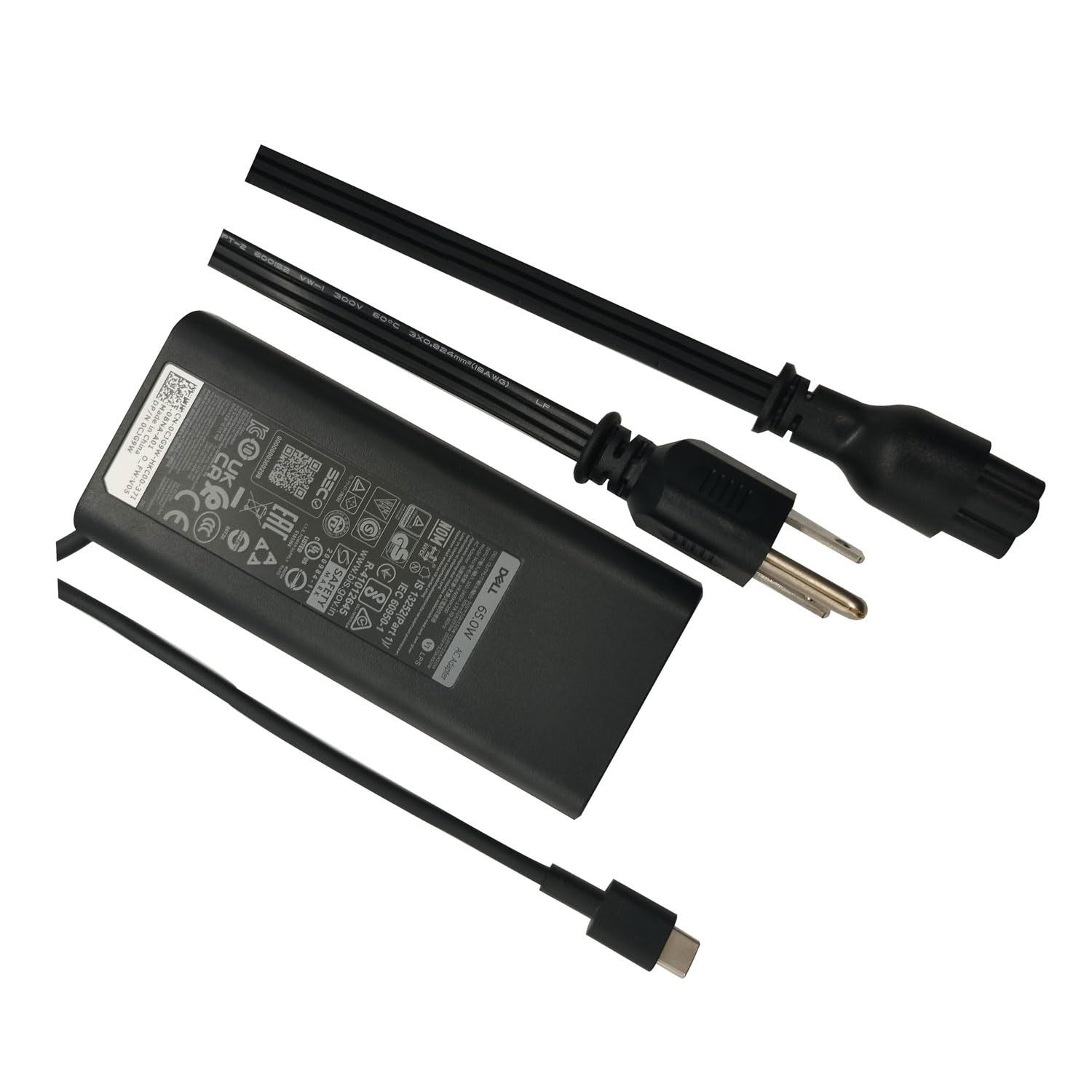 Dell 492-BDQM / HXYHX 65W USB-C Charger Power AC Adapter With Power Cord Mvpdv 2wdr5 2yk0f