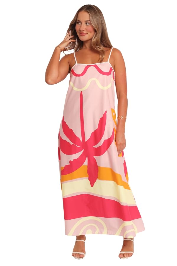 Petal & Pup Sofia Maxi Dress - Pink Palm L by Petal & Pup - Used condition - US$32.72