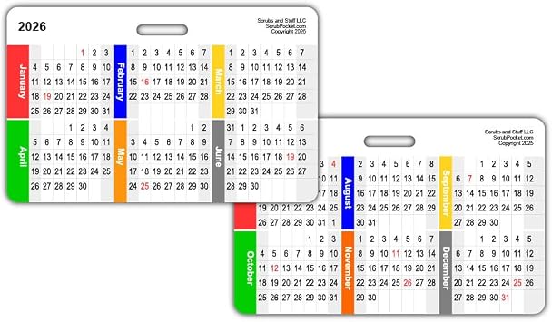 2026 Monthly Calendar Badge Card Horizontal 1 Card