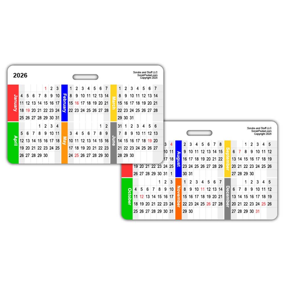 2026 Monthly Calendar Badge Card Horizontal (Pack of 5)