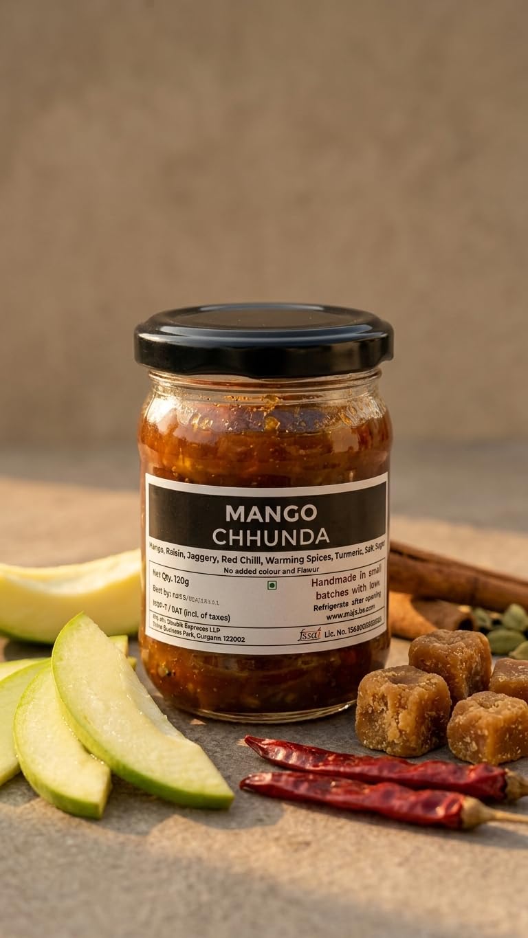 MAJIC JAR Mango Chhunda, Sweet & Spicy Raw Mango Preserve, with Jaggery, Red Chilli & Warming Spices, 120g-image-17