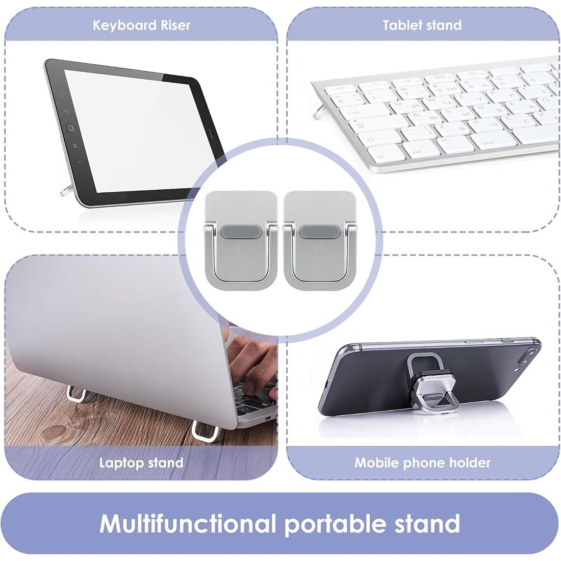 2 Pcs Portable Invisible Stand, Mini Aluminum Cooling Pad, Computer Keyboard Stands, Computer Keyboard Stand, Ergonomic and Lightweight Desktop Stands — view 5