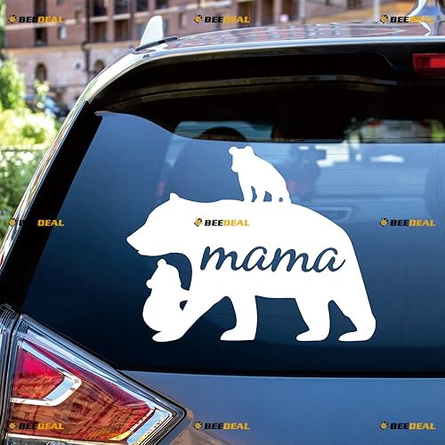 Miniatura 2 de Vinilo adhesivo de mamá oso Baby Bears Climbing Mom Life, paquete de 2 unidades, color blanco, 4 pulgadas, 6 pulgadas, sin fondo troquelado para