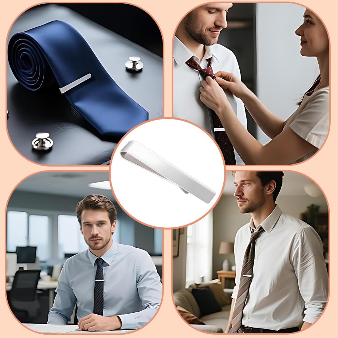 1 Pezzo - Fermacravatte Classico da Uomo, Accessorio Elegante per Abito, Perfetto per Riunioni di Lavoro, Matrimoni, Feste e Uso Quotidiano