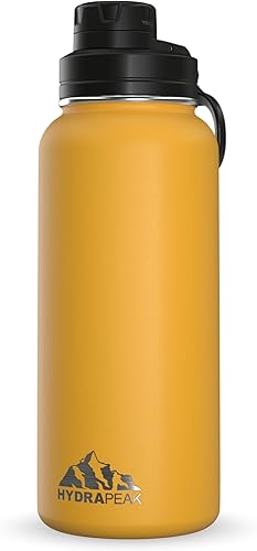 Miniatura 10 de Hydrapeak - Botella de agua de 32 onzas, con tapa Chug, reutilizable, de acero inoxidable, a prueba de fugas, aislamiento térmico al vacío de doble