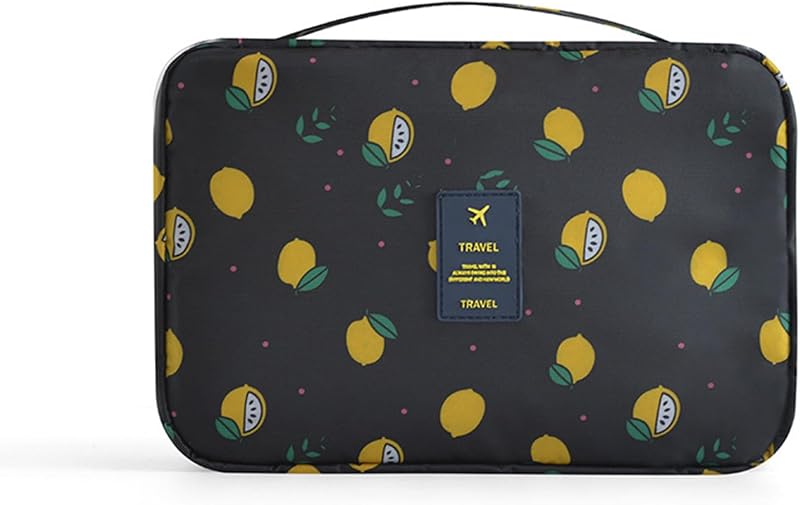 Necessaire L&FY organizadora dobrável com gancho, estampa Flamingo Preto, pacote com 1
