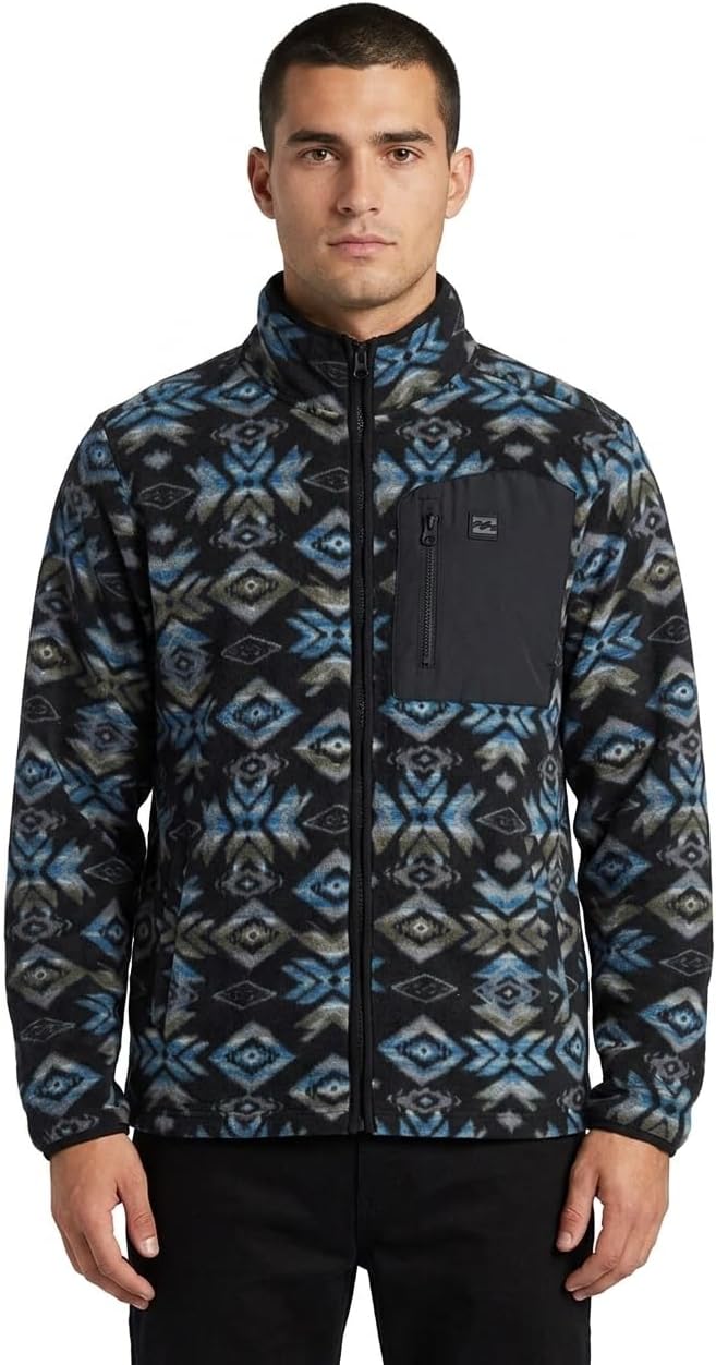 Billabong Men's Sherpa Bonded Polar Fleece Aztec Print Jacket
