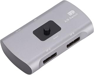 Shanrya DP A/B Switch, 3D High Definition Visual Effects DP Switch Support Dual Mode High Integration Digital Chip for Computer Host