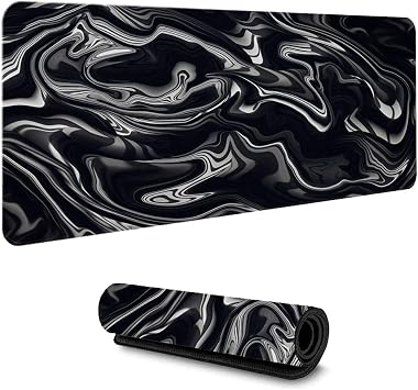 Gaming Mouse Pads Strata Liquid Black Brown Large Desk Mat Protector Smooth Gaming Computer Mat Washable Keyboard Mouse Pad Gamer Office Home 700x300Mm/L