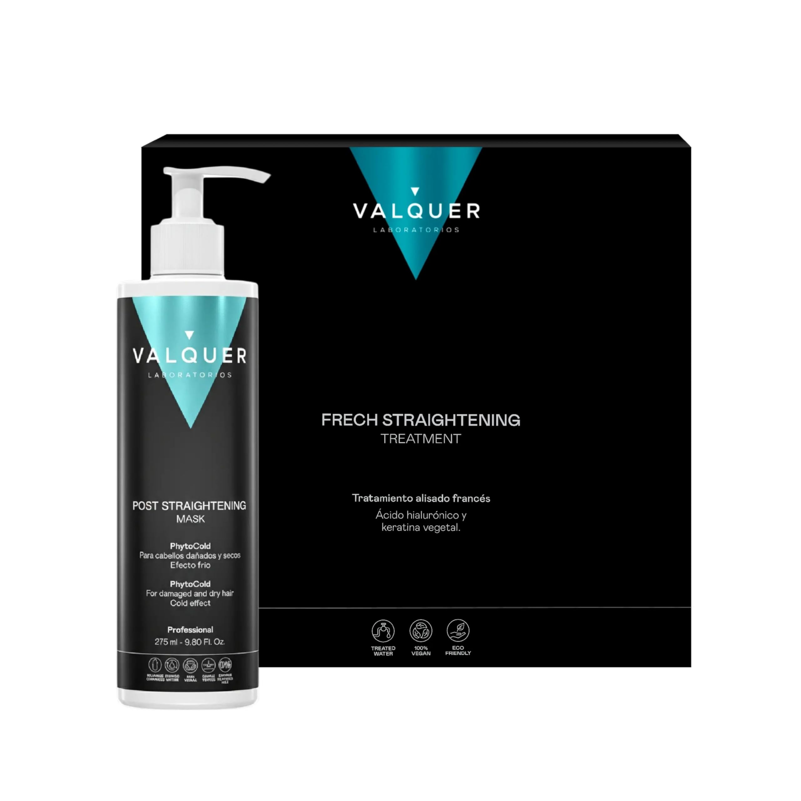 Valquer French Smoothing Pack: Treatment & Hair Mask 275ml, Hyaluronic Acid & Keratin, Vegan