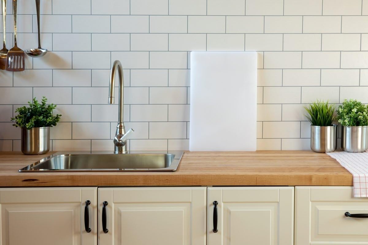 White Color Coded Polypropylene Cutting Board 12" x 18" x 1/2" | Non-Slip Surface | Dishwasher Safe | Great For Vegetable, Fruit, Meat, Chicken, Fish, Cheese, Bread, And More. WHITE [1PK]