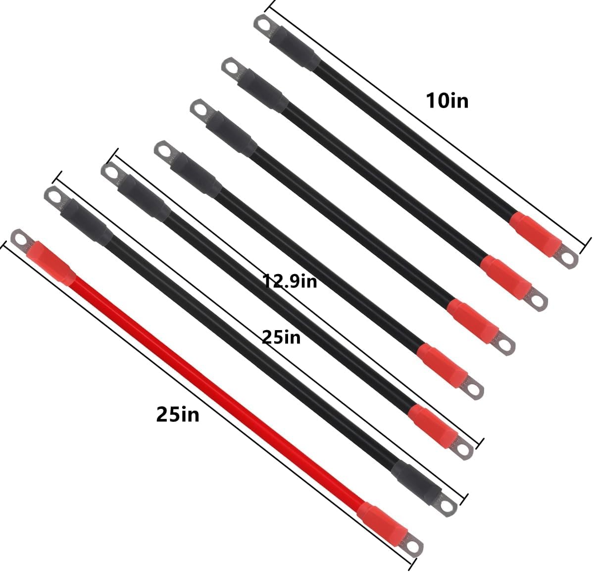 Golf Cart Battery Cables Wiring Kit for EZGO TXT 1994 & UP with 4 Gauge 7 PC AC/DC Wire Golf Cart Battery Cable Set 36 & 48 Volt