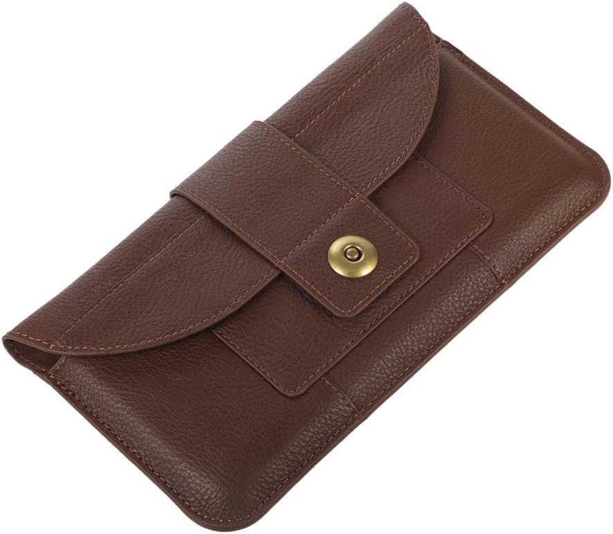 Leather Case Mobile Phone Belt Clip Pouch Men Waist Bag Holster Case Holster Waist Wallet Bag Belt Clip(E)