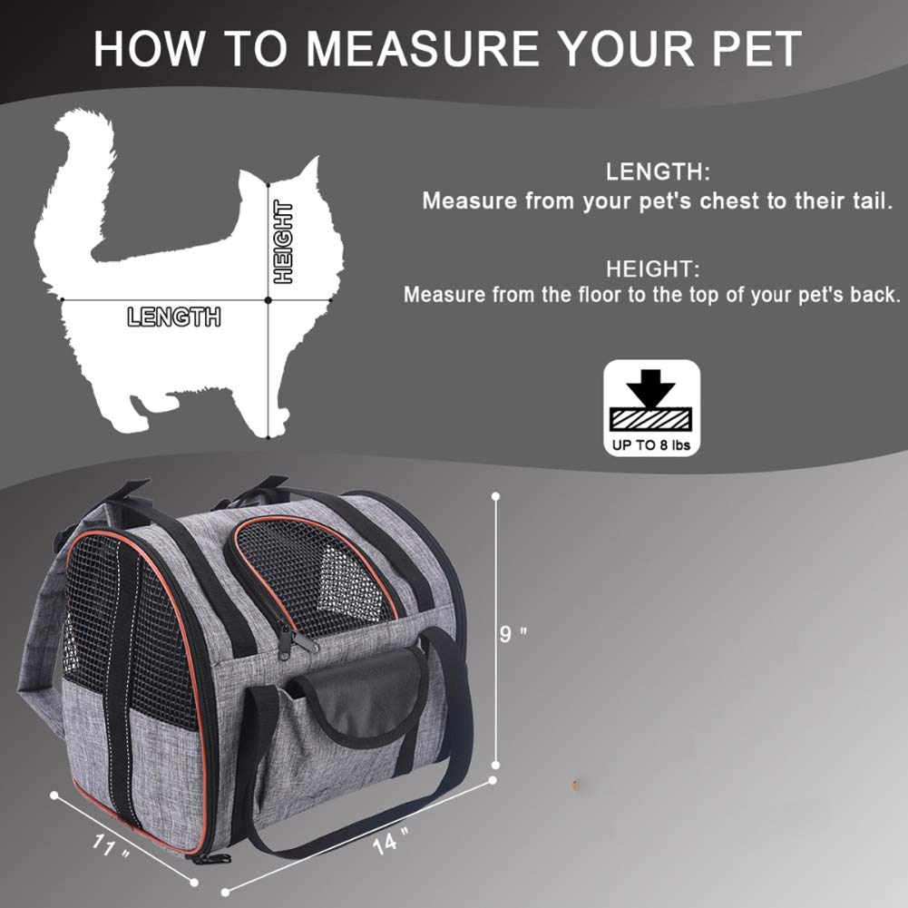 Mochila de Transporte para el pequeño Perro del Gato, Bolso Plegable Lavable Plegable para el avión de Viaje Tren Tren Avión homologado