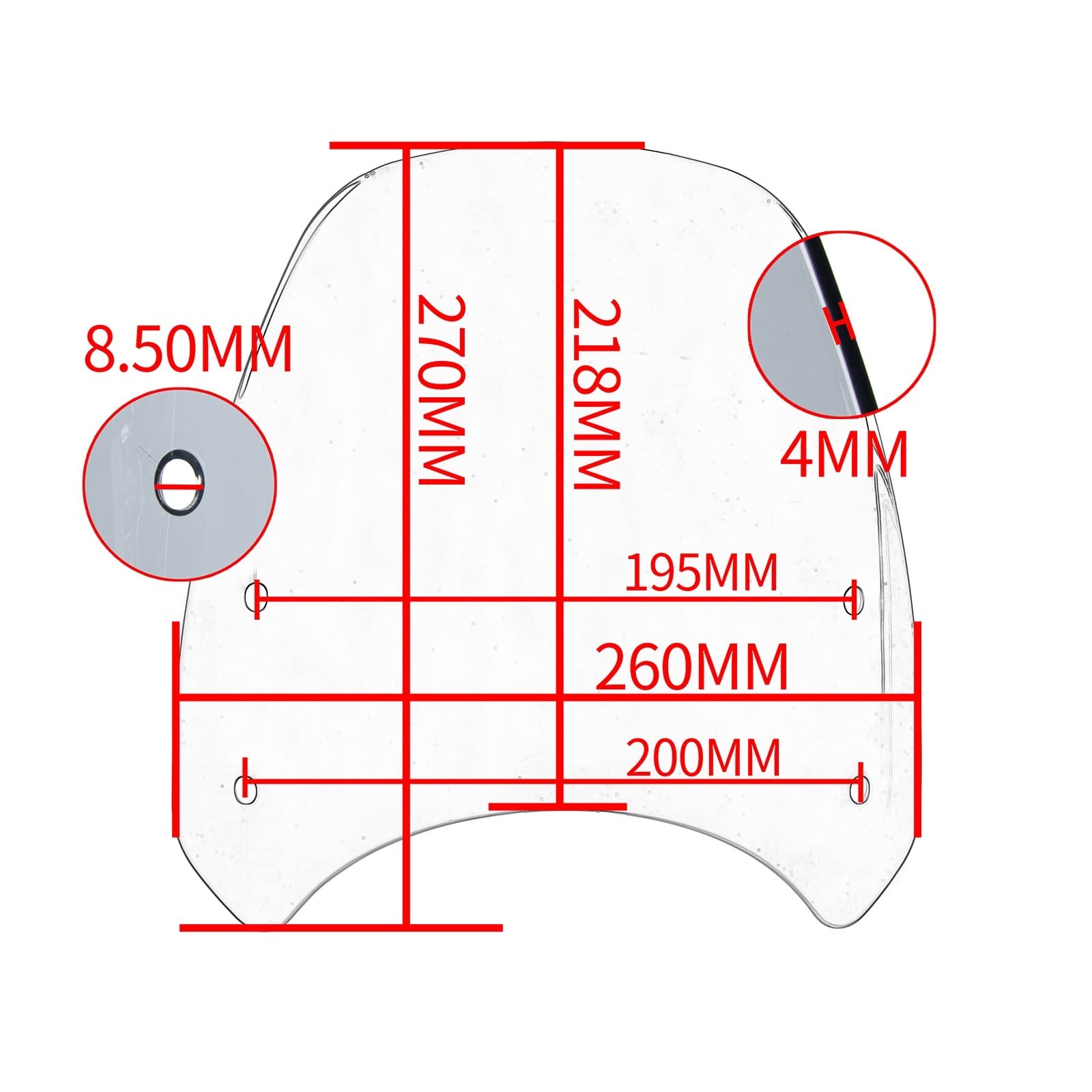Deflektor motocykla Pasuje do Triumph Street Twin 900 2020-2022 motocykl szyba przednia osłona szyby przedniej osłona szyby przedniej deflektor Przednia szyba motocyklowa(Silver)