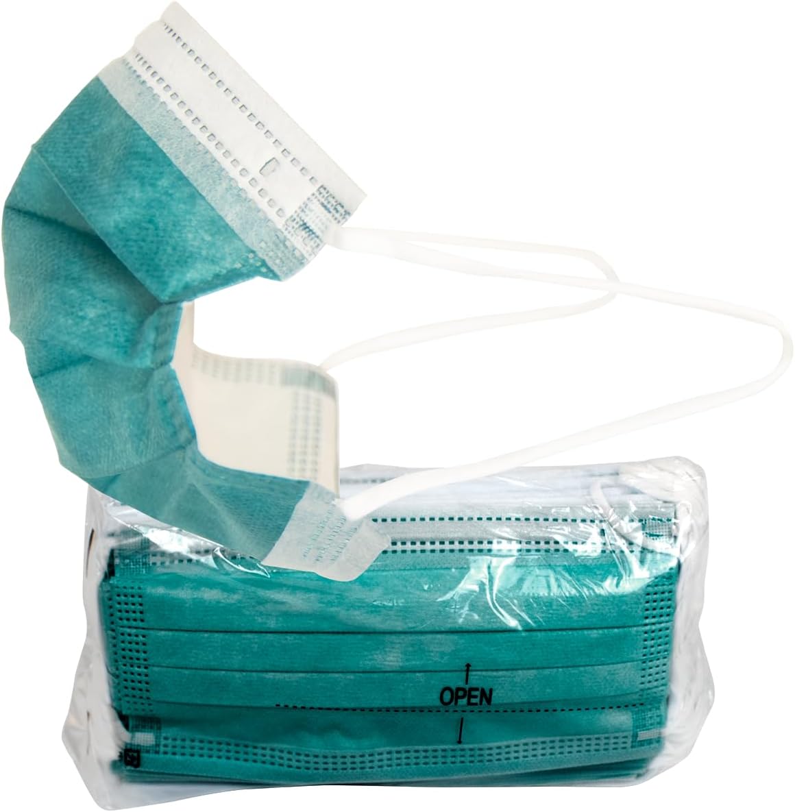 Pac-Dent iMask ASTM Level 2, 4-Ply Disposable Protective Face Masks, Ships Without Retail Box, Green, 50 Pack