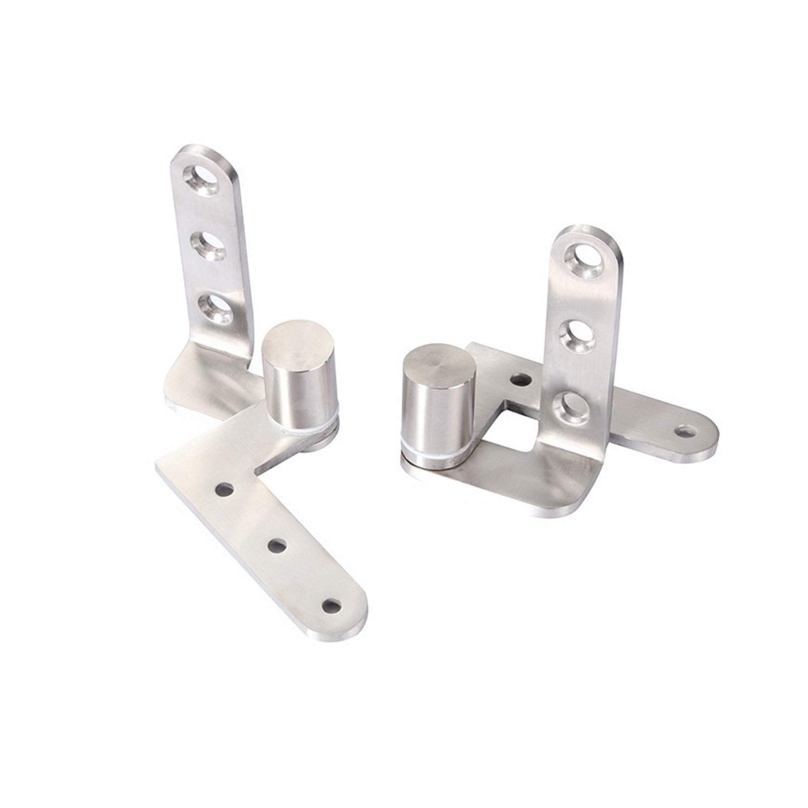 Stainless Steel Rotation Door Hinges, DIY Page Hidden Heavy Duty Pivot Hinge Doors Catches Latch Adjustable Up Down Hinge Furniture(80x50x5mm)
