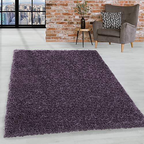 HomebyHome Shaggy Tapis de couloir, 80 x 150 cm, à poils longs, violet, extra doux et moelleux,...