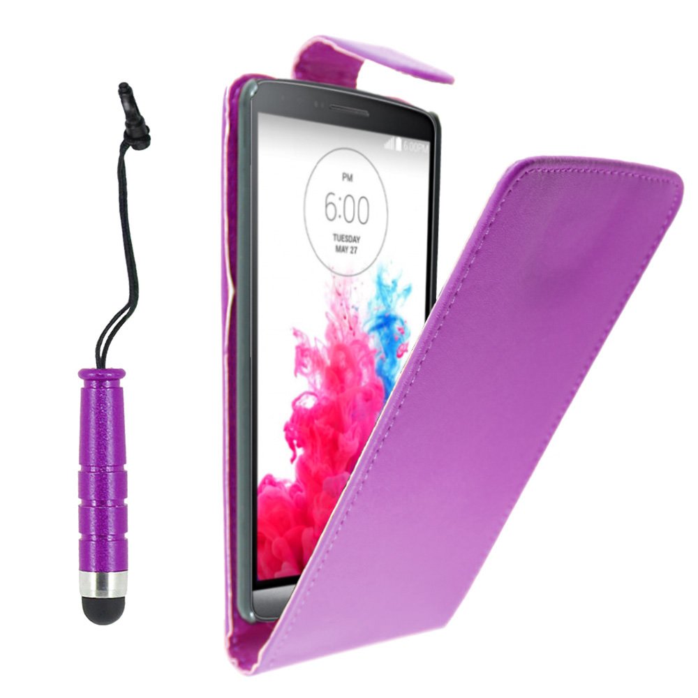 ebestStar - Cover Compatibile con LG G3 D855 Custodia Protezione Pelle PU Risvolto Verticale + Mini Penna, Viola