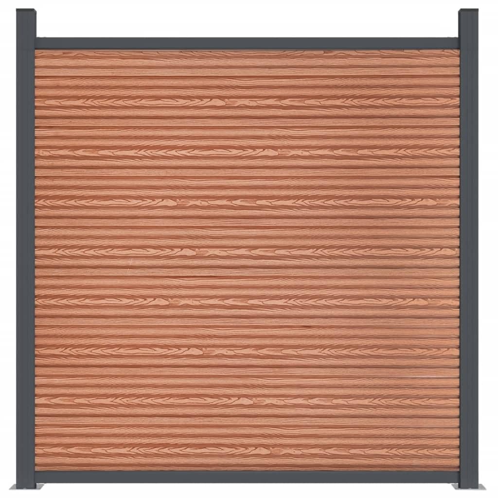 Festnight WPC Sichtschutzzaun 526x186 cm WPC Zaun Sichtschutz Zaun Lamellenzaun Zaunelemente für Draußen Gartenzaun Braun