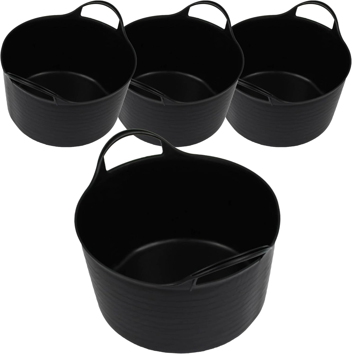 Tayg Flexitub - 3.73 Gallon Recycled Plastic Tub, Non-Toxic Lightweight Bucket for Garden and Tools Transportation, Perfect as Cleaning, Mop, and Laundry Pods Container - 16,14x12,99x9,45 - (4 Pack)