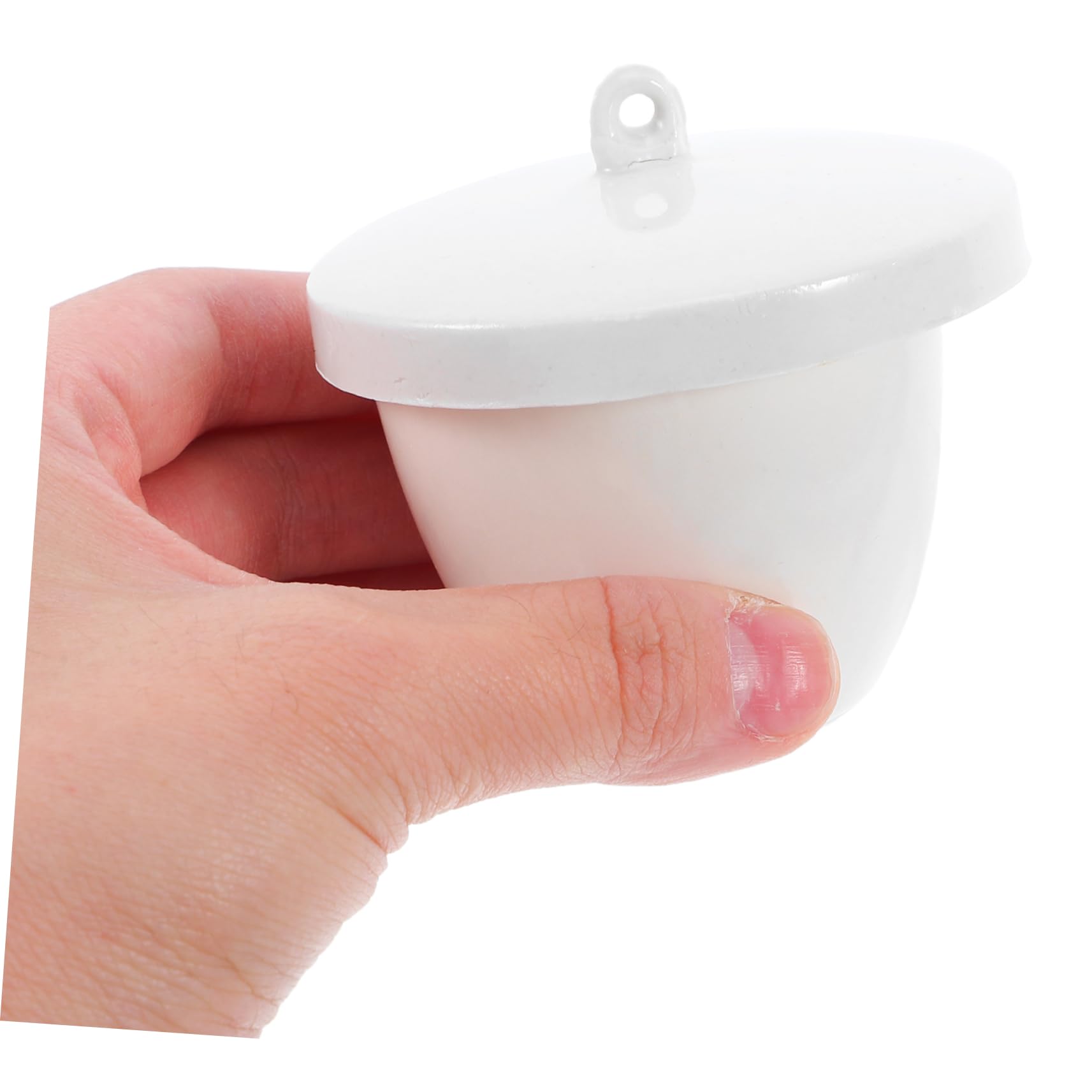 Creuset en Céramique de Laboratoire 70ml Résistant Haute Température avec Couvercle Blanc, pour Recherche et Enseignement, Lot de 2 Pièces