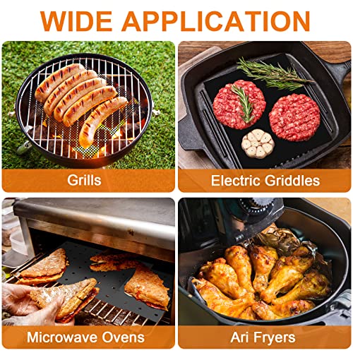 Yetene 6 Pack Reusable Liners for Toaster Oven Non Stick Fryer Mat Air Fryer Oven Liners Easy Clean Toaster Mat Compatible with Cuisinart, Ninja, Kalorik Microwave(9 x 11 Inch)